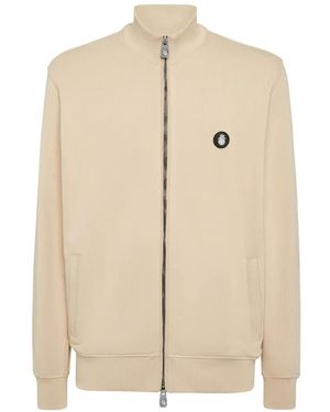 Billionaire Zip-Fastening Logo-Patch Tracksuit Jacket - Natural