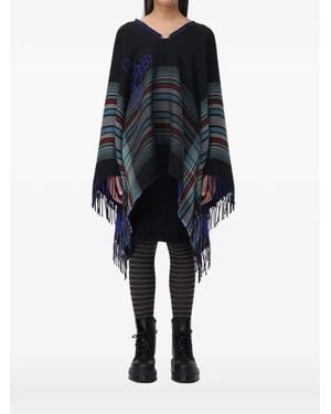 Vivienne Westwood Orb-Logo Striped Poncho - Blue