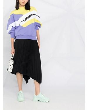 MSGM Abstract-Print Long-Sleeve Sweatshirt - Purple