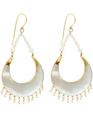 freya rose Warrioress Luna Mother-Of-Pearl Earrings - Metallic