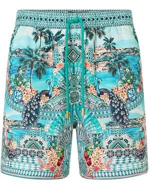 CAMILLA Shorts Balearic Bebé Con Stampa - Blu