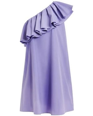 Essentiel Antwerp Ruffled One-Shoulder Mini Dress - Purple