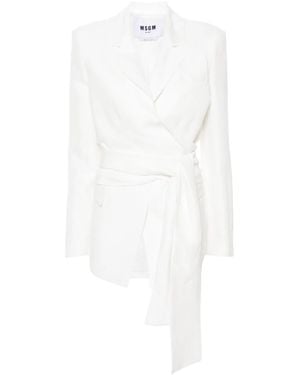 MSGM Bow-Detail Blazer - White