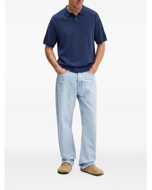 Levi's Short-Sleeve Knitted Polo Shirt - Blue