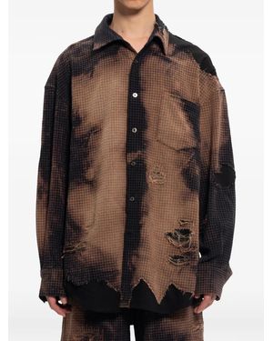 Feng Chen Wang Chemise À Carreaux - Black