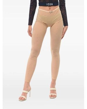 DSquared² Panty Verfraaid Met Kristallen - Wit