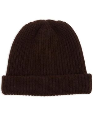 Maison Margiela Ribbed Knit Beanie - Brown