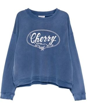 CHERRY LA Sweatshirt Mit Logo-Stickerei - Blau