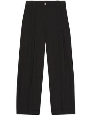 Ganni Wide-Leg Tailores Pants - Black