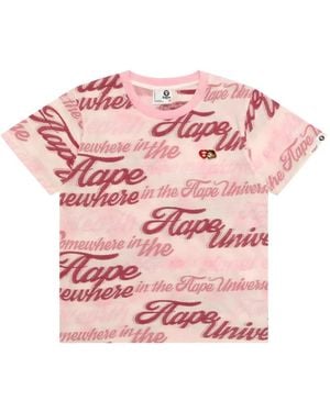 Aape By A Bathing Ape Printed patch T-shirt - Pink