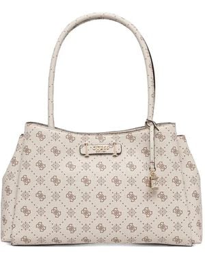 Guess Logo Charm Tote Bag - Natural