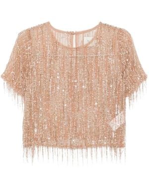 Aje. Glisten Embellished Top - Natural