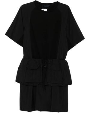 Juun.J Layered Mini Dress - Black
