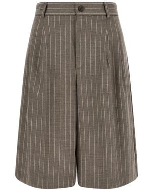 P.A.R.O.S.H. Lassie Pinstripe-Pattern Shorts - Gray