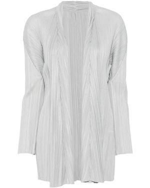 Pleats Please Issey Miyake Veste Ouverte À Effet Plissé - White