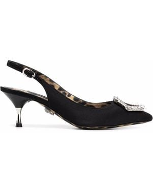 Philipp Plein Crystal Hexagon Pointed Pumps - Black