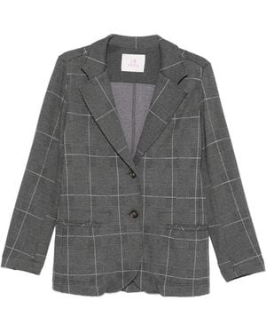 Deha Check-Pattern Single-Button Blazer - Gray