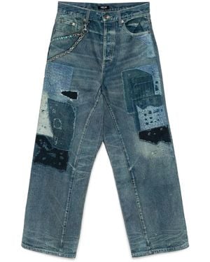 FIVE CM Graphic-Print Jeans - Blue