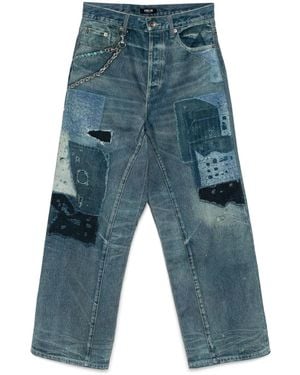 FIVE CM Graphic-Print Jeans - Blue