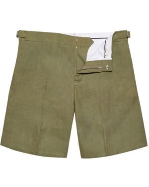 Orlebar Brown Norwich Italian Linen Shorts - Green
