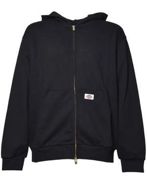 Dickies Logo-Patch Zip-Up Hoodie - Blue