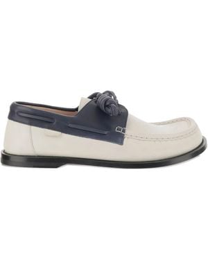 Loewe Two-Tone Boat Shoes - White