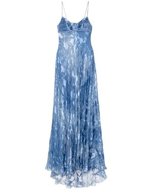 ワンピース ERMANNO SCERVINO DENIM-PRINT JACQUARD LONG DRESS Ermanno Scervino Jacquard Maxi Dress in Green | Lyst