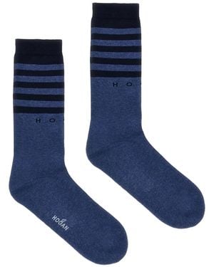 Hogan Gestreifte Socken - Blau