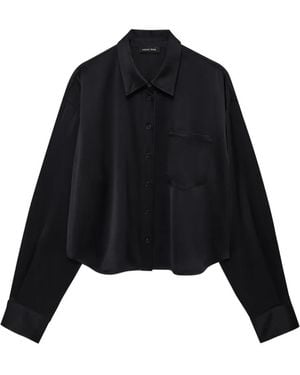 Anine Bing Scott Cropped Shirt - Nero