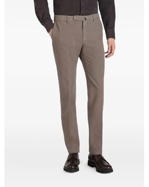 Incotex Pressed-Crease Regular Trousers - Grey