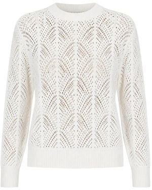 Archer Cashmere Jersey Con Motivo Geométrico - Blanco