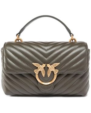 Pinko Mini Lady Love Chevron Bird Tote Bag - Metallic