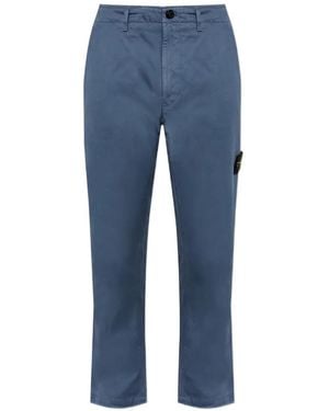 Stone Island Logo-Patch Trousers - Blue