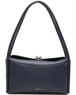 Furla Medium Nicole Pebbled-Leather Boston Bag - Blue