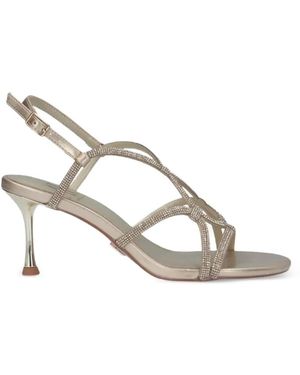 Albano Vanity Crystal-Embellished Sandals - Natural