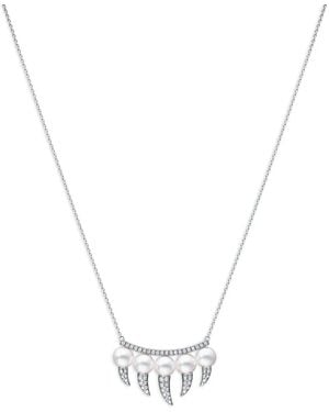 Tasaki Collar Danger Fang En Oro Blanco De 18Kt Con Diamante Y Perla