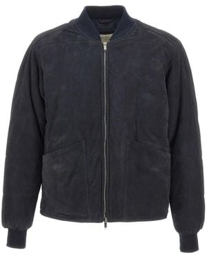 Volfagli Pitti Camoscio Leather Jacket - Blue