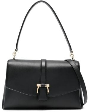 Ferragamo Buckle Tote Bag - Black
