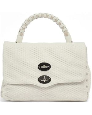 Zanellato Postina Studded Woven Tote Bag - White