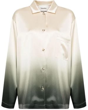 Nanushka Jelmer Ombré-Effect Satin Shirt - Natural