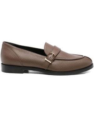 Giorgio Armani バックル レザーローファー - ブラウン