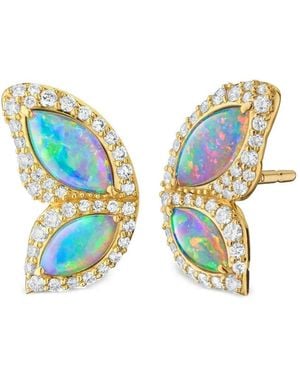 Monica Rich Kosann Opal And Diamond Butterfly Earrings - Blue