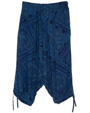 Yohji Yamamoto Tie-Fastening Trousers - Blue