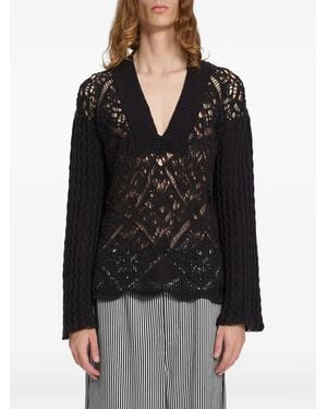 Ann Demeulemeester Maglione Traforato - Nero