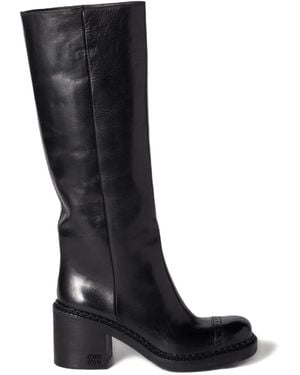 Miu Miu Leather Boots - Black