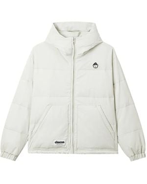 Chocoolate Hooded Padded Jacket - White