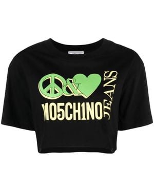 Moschino Logo-Print Cotton T-Shirt - Black