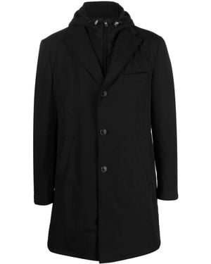 Corneliani Single-Breasted Hooded Lightweight Jacket - Black
