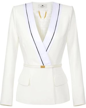 Elisabetta Franchi Jacke mit Klappentasche - Weiß
