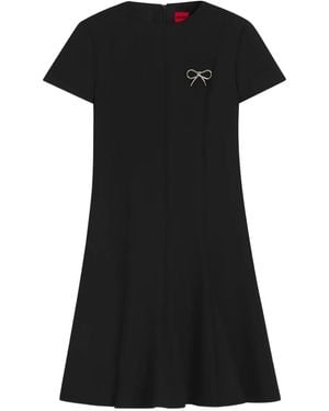 HUGO Bow-Detail Mini Dress - Black